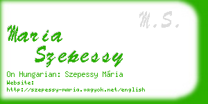 maria szepessy business card